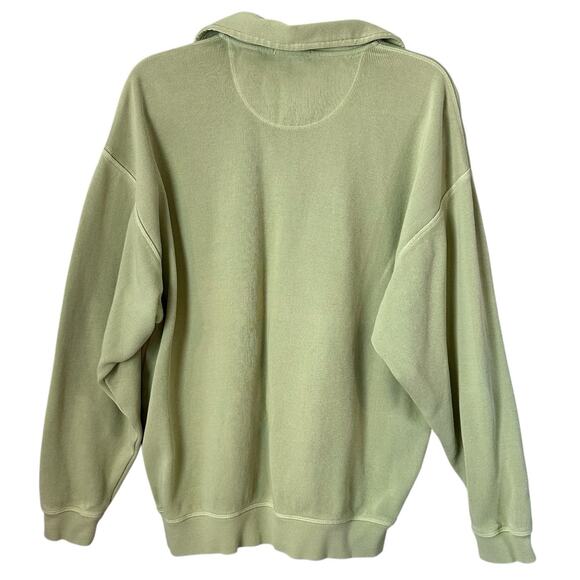 Tommy Bahama Sweatshirt Size M Green Relax Quarter Zip Rib Knit Pullover Beach - Picture 2 of 11